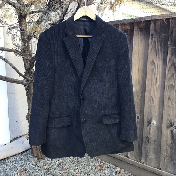 John Varvatos star USA Bedford blazer men’s 44 black corduroy satin lined coat